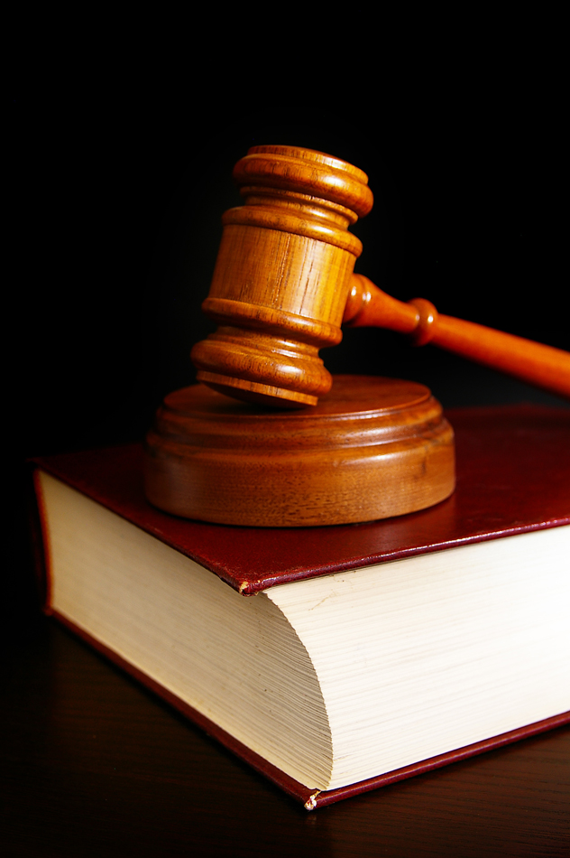 Legal reference book and gavel